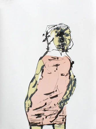 Click the image for a view of: Robert Hodgins. Girl. 2009. Lithograph. 25/30. 770X570 mm